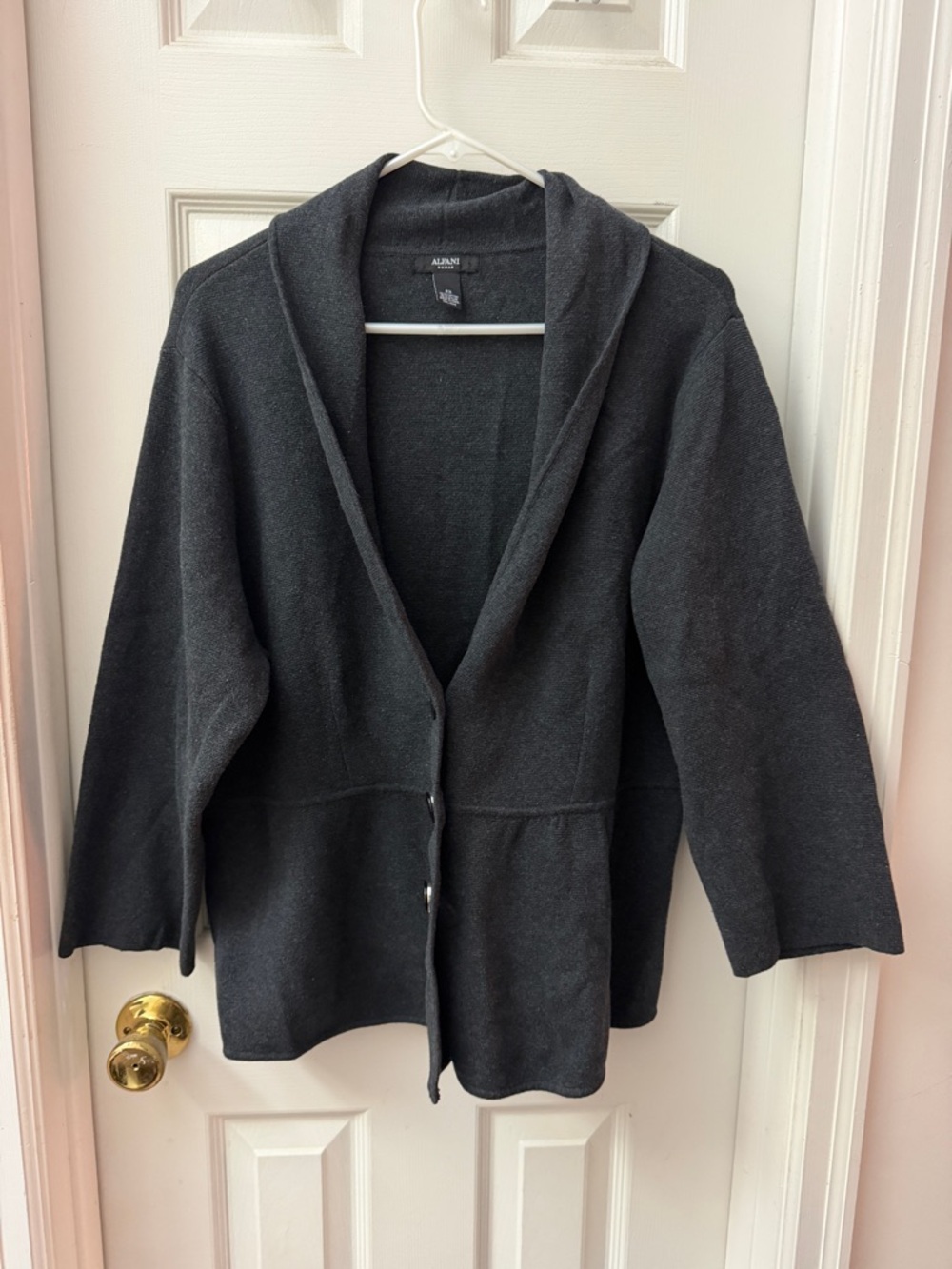Alfani Women's Black Open Shawl-Collar Knit Blazer